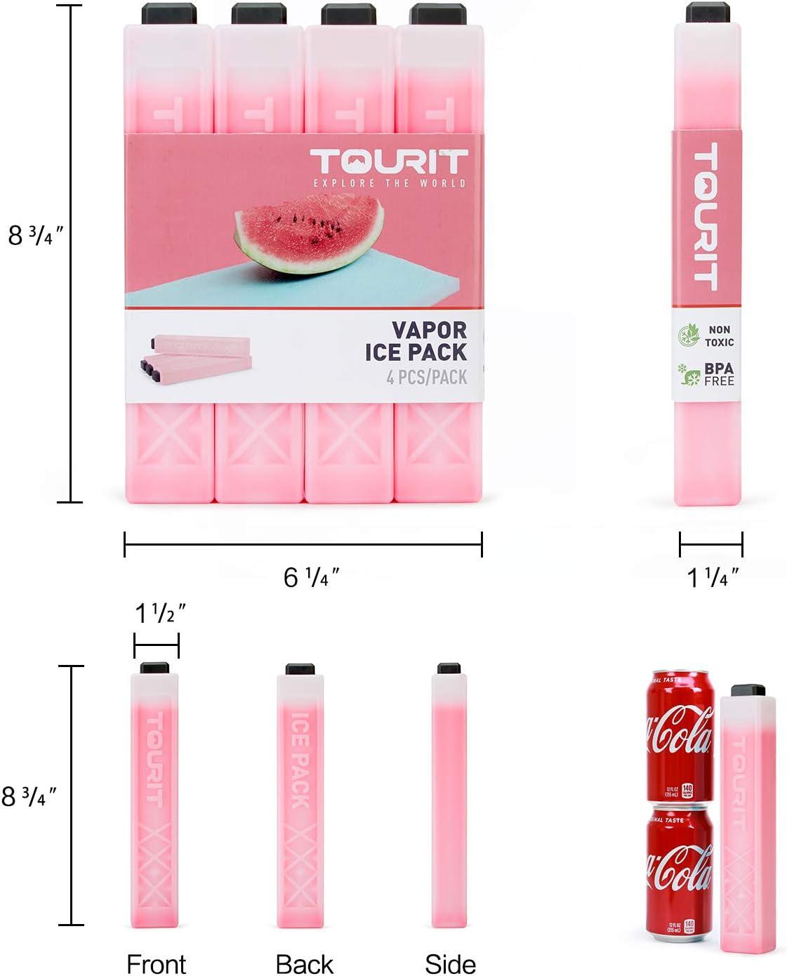 imageTOURIT Ice Packs for Coolers Reusable Long Lasting Freezer Packs for Lunch BagsBoxes Cooler BackpackRed