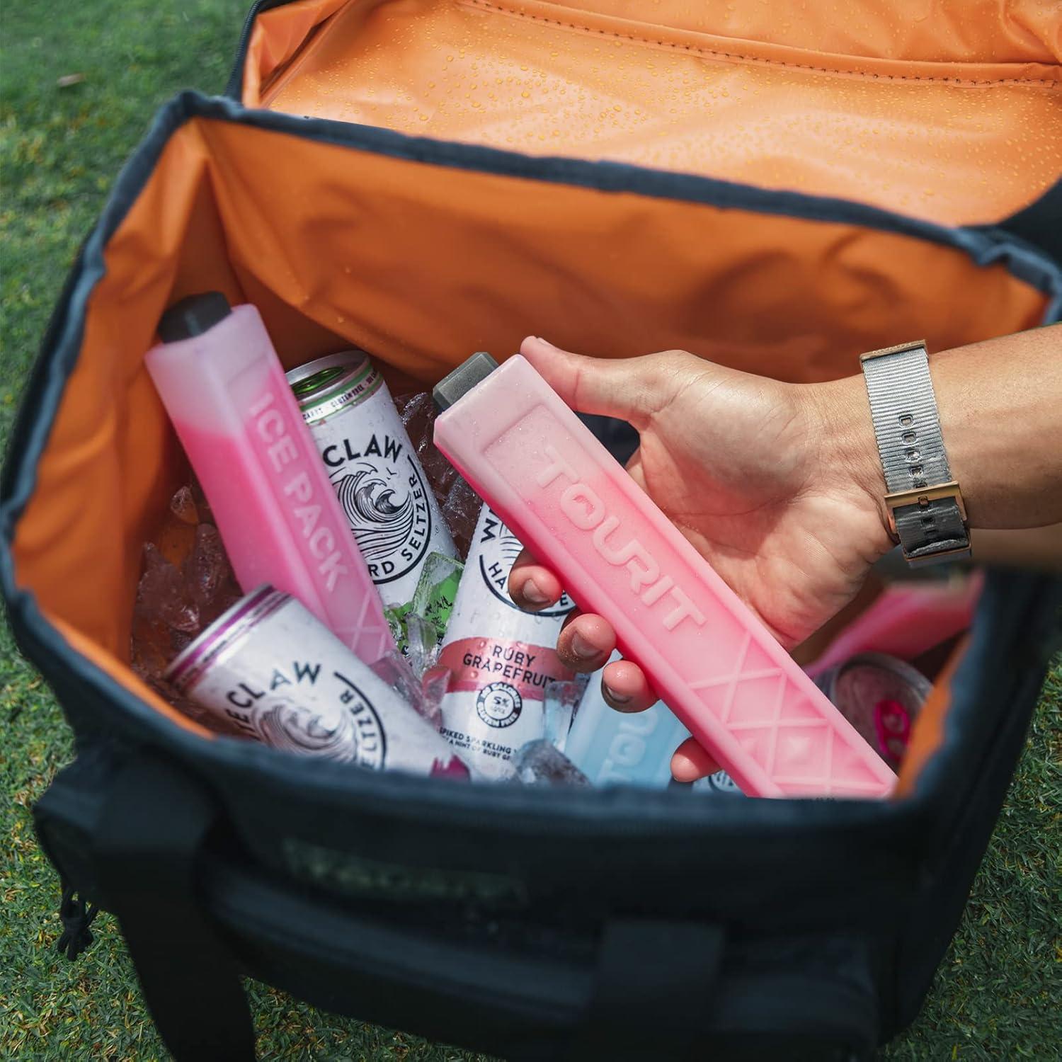 imageTOURIT Ice Packs for Coolers Reusable Long Lasting Freezer Packs for Lunch BagsBoxes Cooler BackpackRed