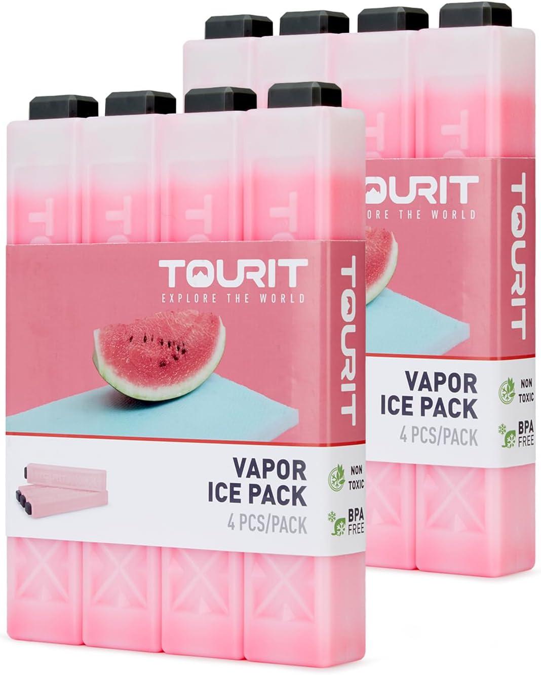 imageTOURIT Ice Packs for Coolers Reusable Long Lasting Freezer Packs for Lunch BagsBoxes Cooler BackpackRed