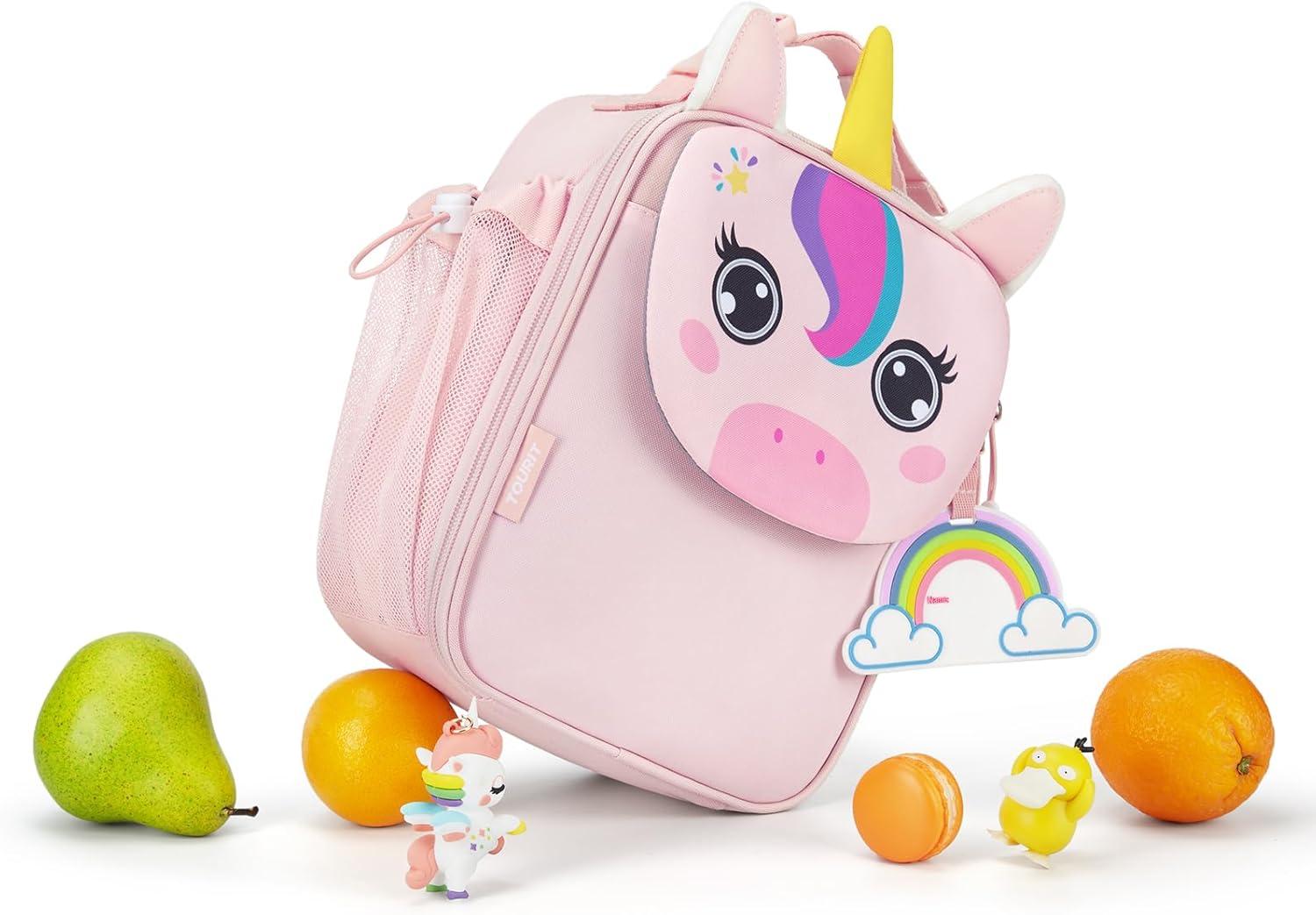 imageTOURIT Kids Lunch Box Insulated Lunch Bag for Kids with Water Bottle Holder Waterresistant Lightweight Lunch Tote Bag for Boys Girls to School PicnicsUnicornUnicorn