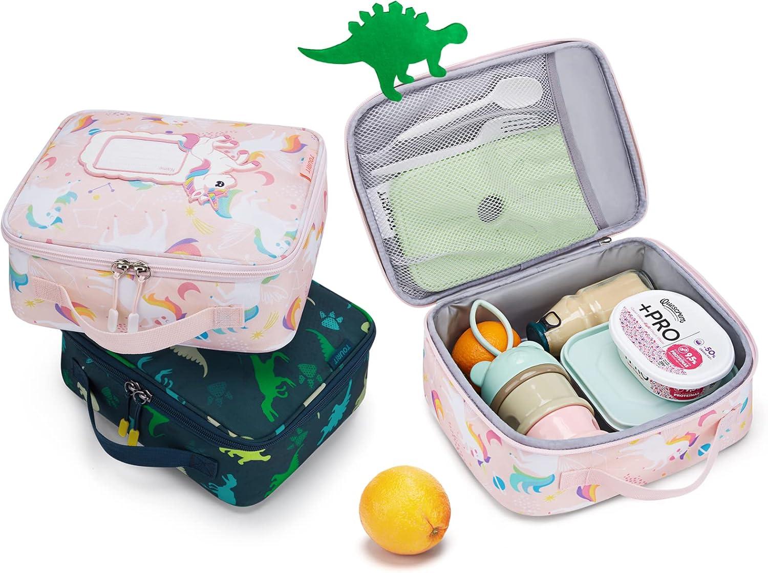 imageTOURIT Kids Lunch Box Insulated Lunch Bag for Kids with Water Bottle Holder Waterresistant Lightweight Lunch Tote Bag for Boys Girls to School PicnicsUnicorn02Unicorn