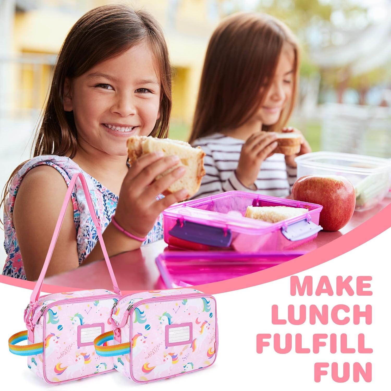 imageTOURIT Kids Lunch Box Insulated Lunch Bag for Kids with Water Bottle Holder Waterresistant Lightweight Lunch Tote Bag for Boys Girls to School PicnicsUnicorn04Unicorn