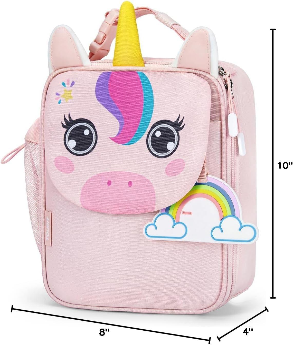 imageTOURIT Kids Lunch Box Insulated Lunch Bag for Kids with Water Bottle Holder Waterresistant Lightweight Lunch Tote Bag for Boys Girls to School PicnicsUnicornUnicorn