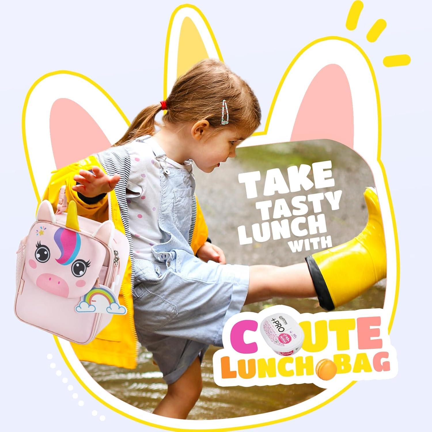 imageTOURIT Kids Lunch Box Insulated Lunch Bag for Kids with Water Bottle Holder Waterresistant Lightweight Lunch Tote Bag for Boys Girls to School PicnicsUnicornUnicorn