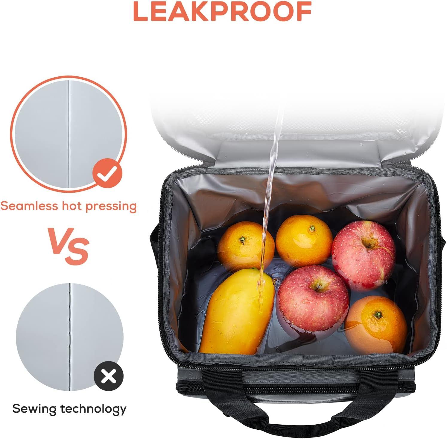 imageTOURIT Large Lunch Bag 14L Insulated Lunch Box Lunch Cooler for Men Women Work BlackADark Gray