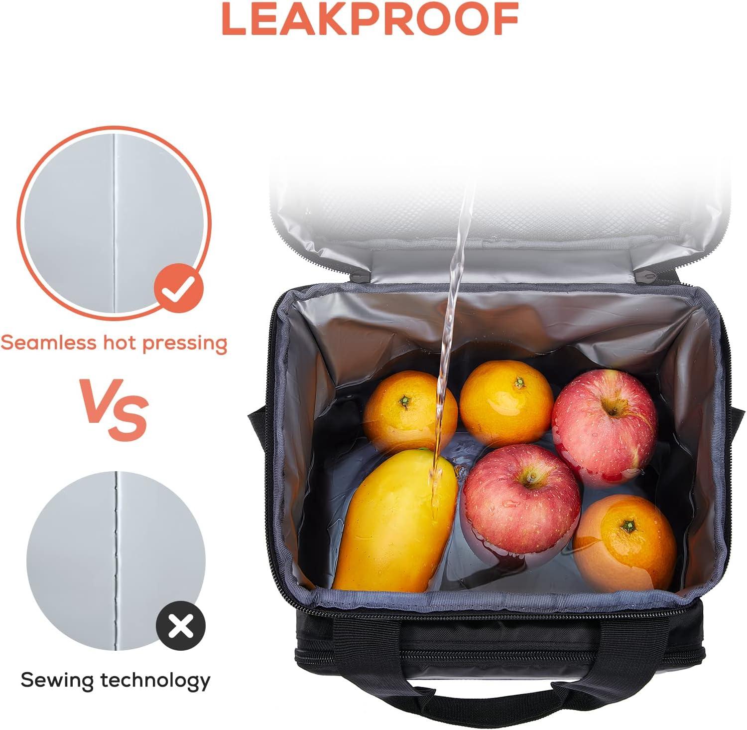 imageTOURIT Large Lunch Bag 14L Insulated Lunch Box Lunch Cooler for Men Women Work BlackBlack