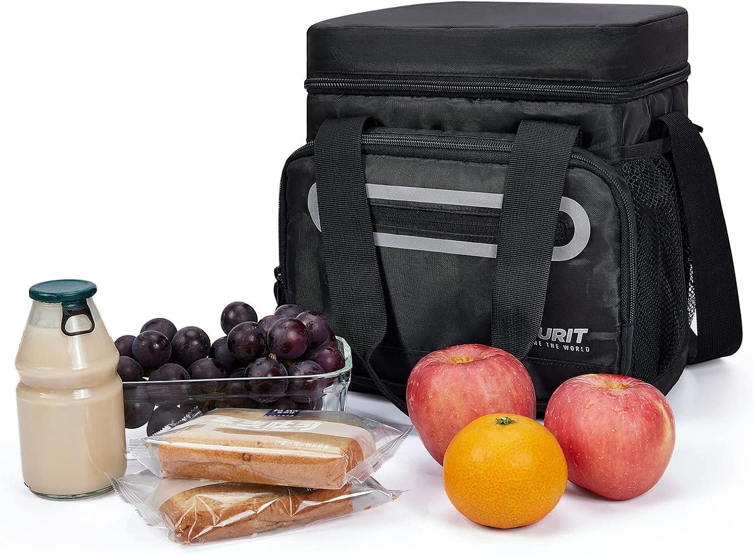 imageTOURIT Large Lunch Bag 14L Insulated Lunch Box Lunch Cooler for Men Women Work BlackBlack