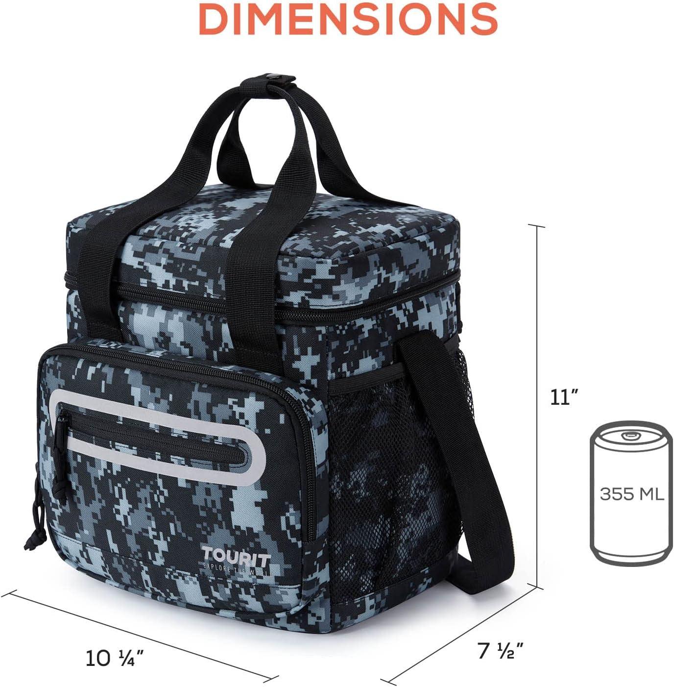 imageTOURIT Large Lunch Bag 14L Insulated Lunch Box Lunch Cooler for Men Women Work BlackCamo