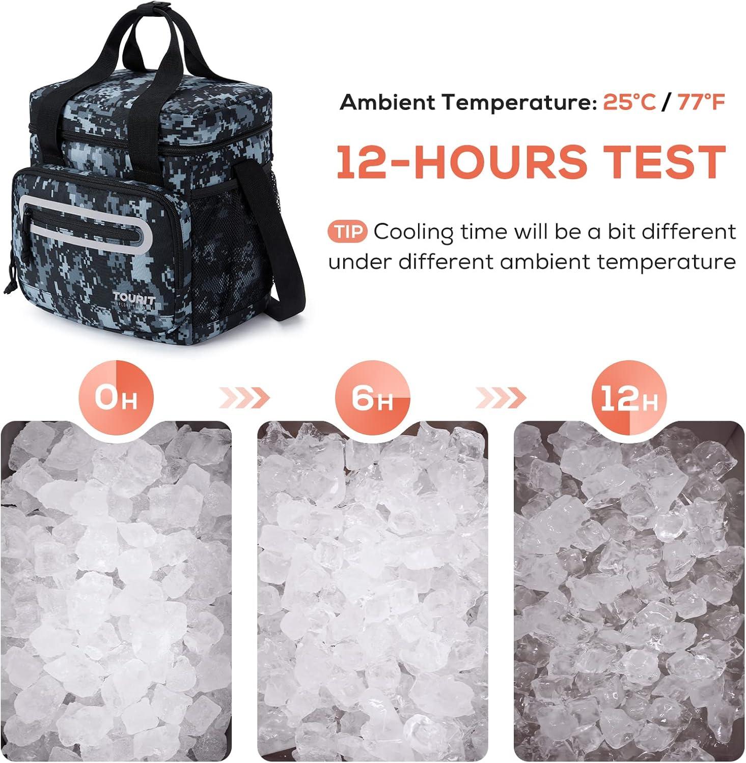 imageTOURIT Large Lunch Bag 14L Insulated Lunch Box Lunch Cooler for Men Women Work BlackCamo