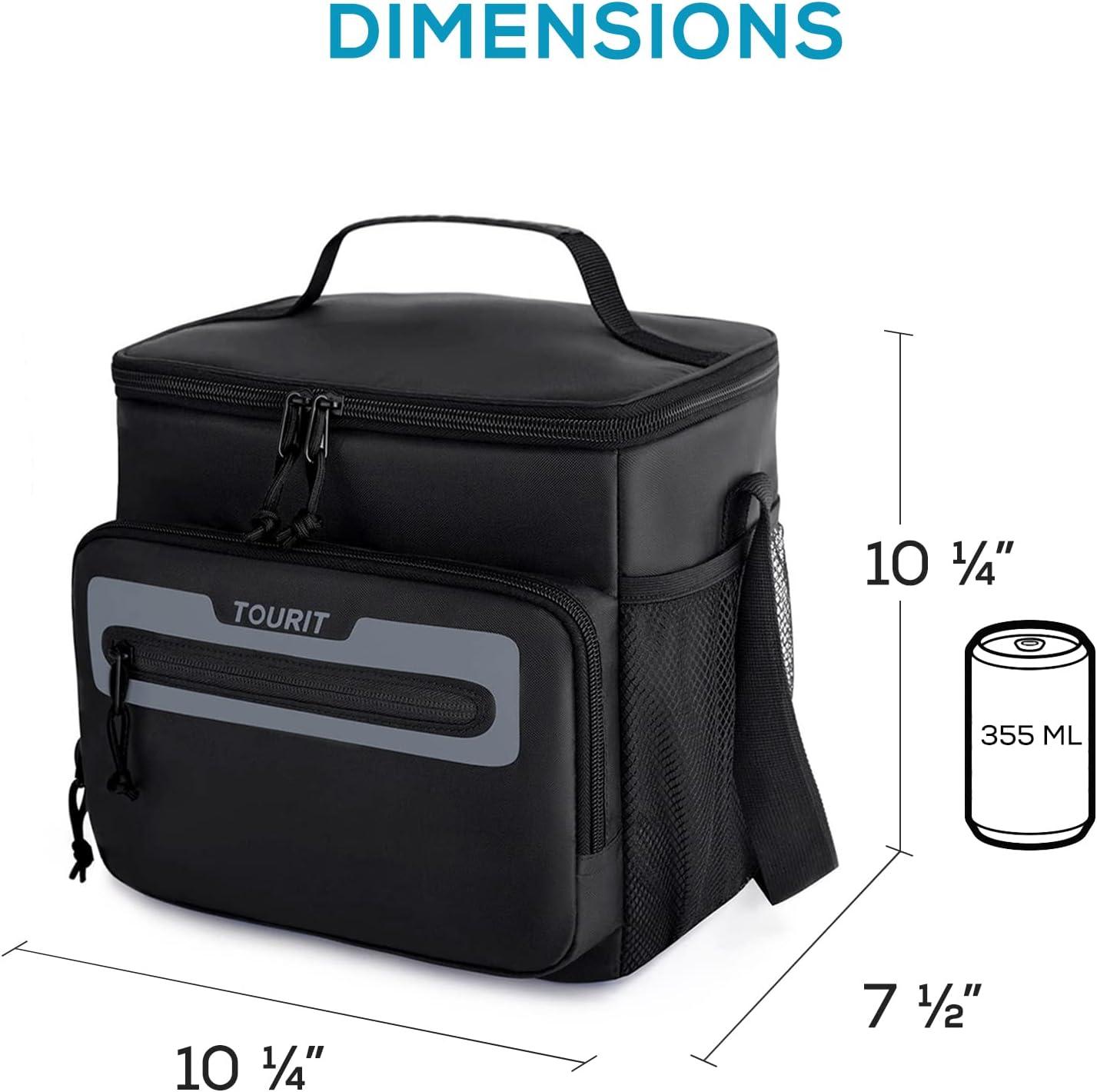 imageTOURIT Large Lunch Bag 14L Insulated Lunch Box Lunch Cooler for Men Women Work BlackYBlack