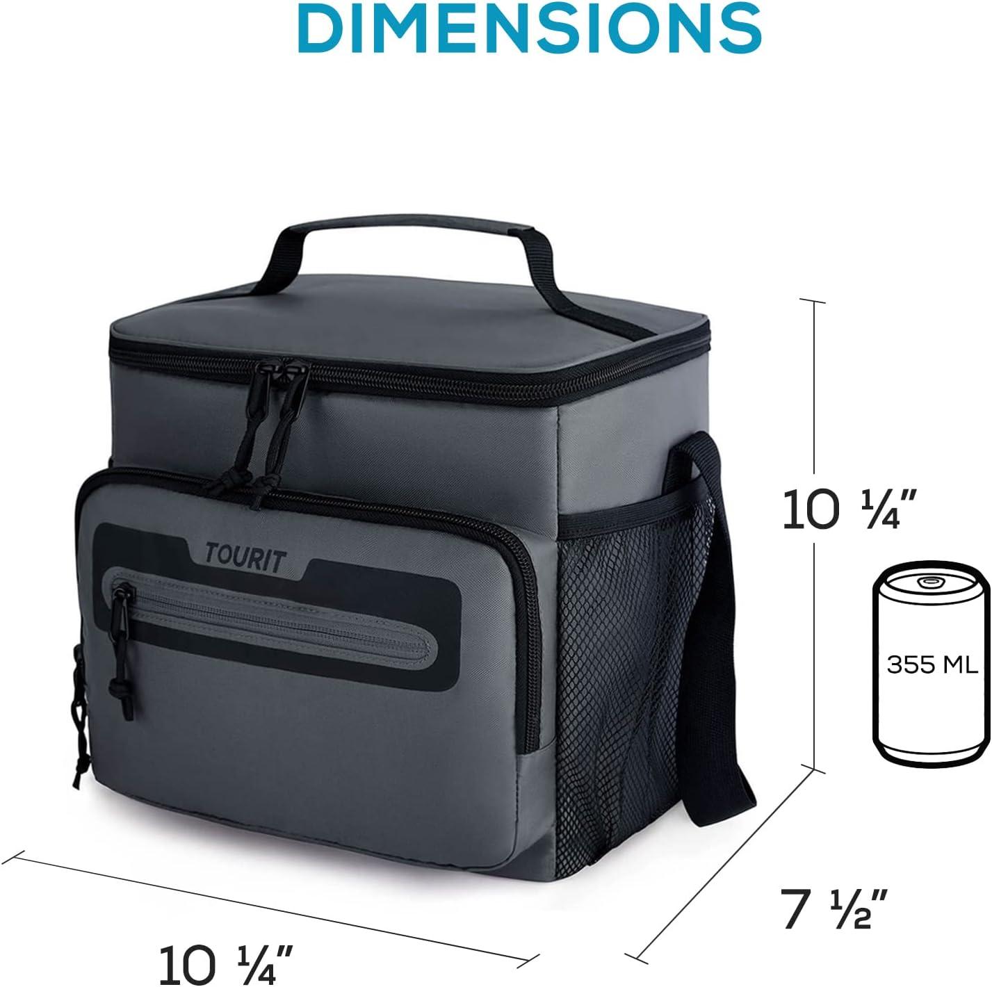 imageTOURIT Large Lunch Bag 14L Insulated Lunch Box Lunch Cooler for Men Women Work BlackYDark Gray