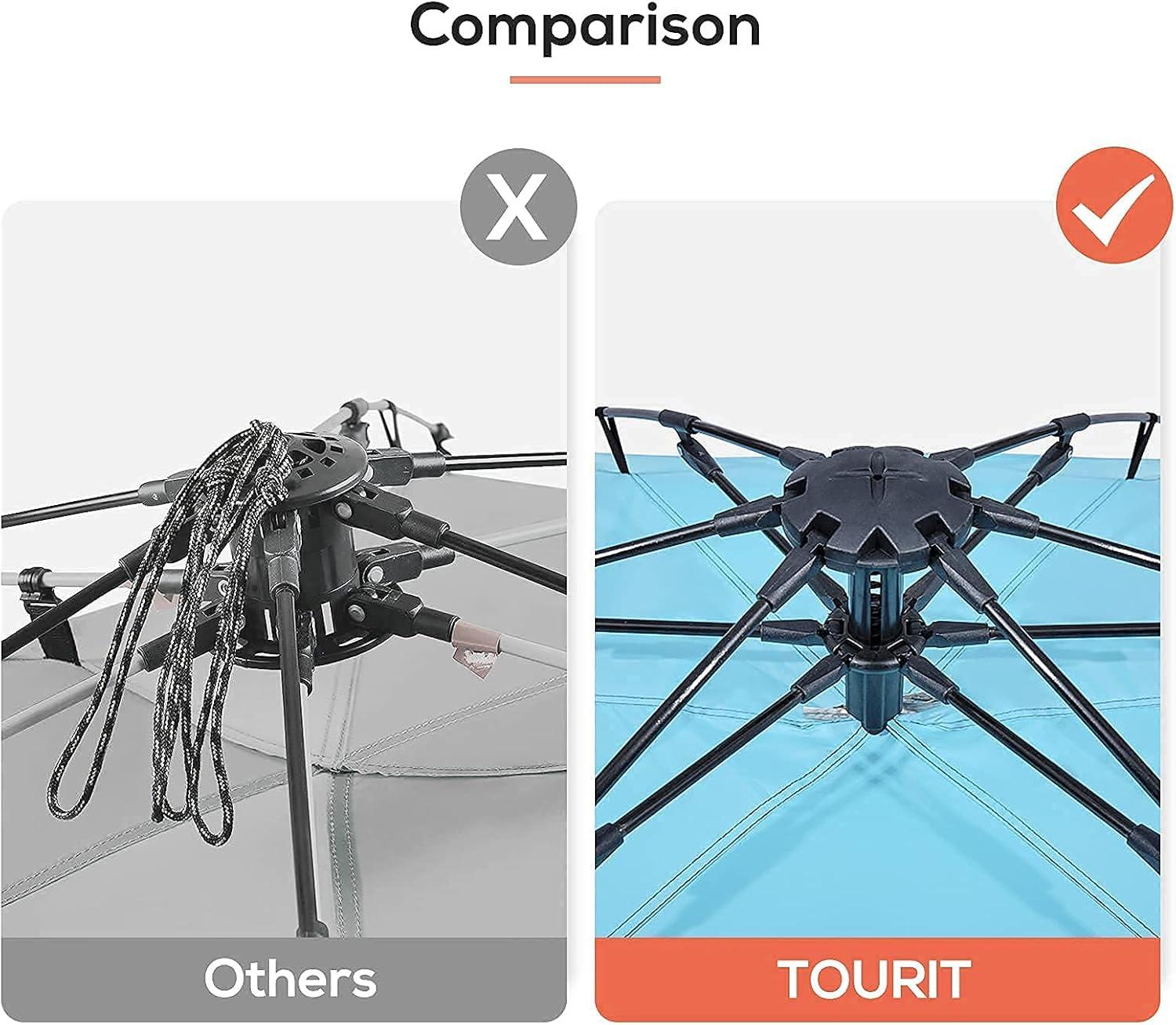 imageTOURIT Large Pop Up Beach Tent 34 Person Waterproof Instant Sun Shelter with UV Protection for Outdoor Family Beach Hiking Fishing