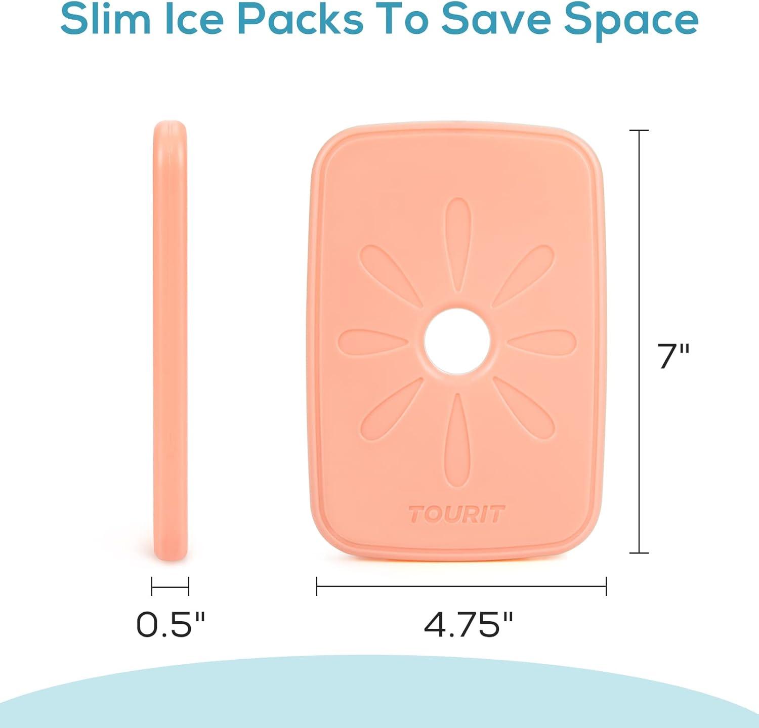 imageTOURIT Lunch Bag Women Double Deck Lunch Box Insulated Lunch Cooler for Women Men Work PinkPink  Ice Packs  Petal Element