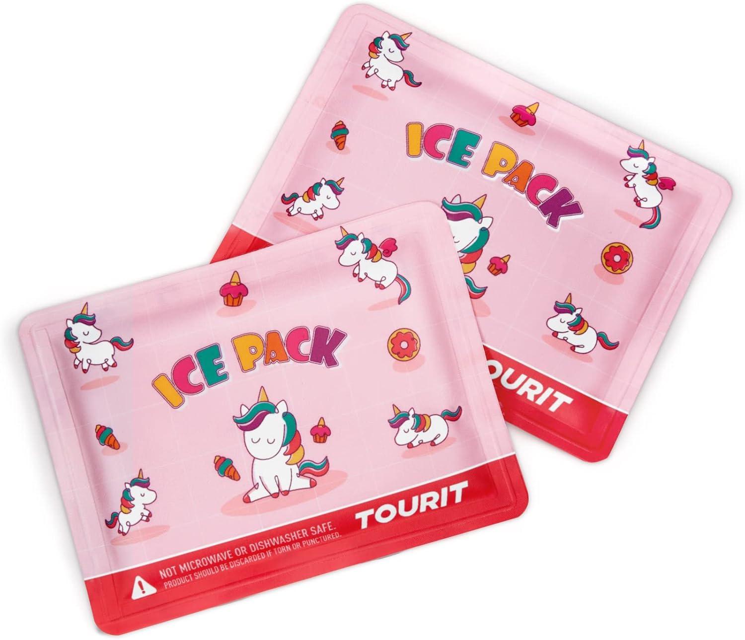 imageTOURIT Lunch Bag Women Double Deck Lunch Box Insulated Lunch Cooler for Women Men Work PinkPink  Ice Packs  Unicorn