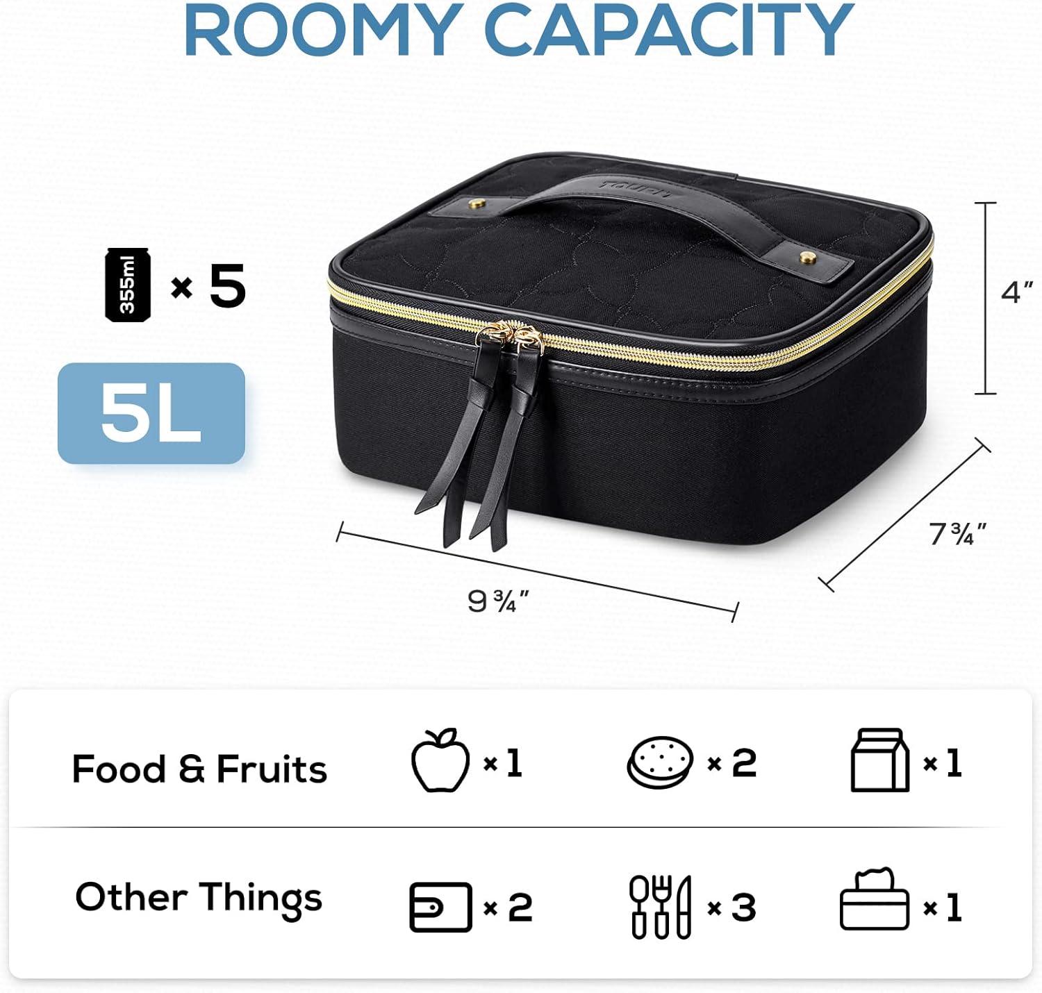 imageTOURIT Lunch Bag Women Insulated Portable Food Containers Small Lunch Box for Office Work PicnicBlack