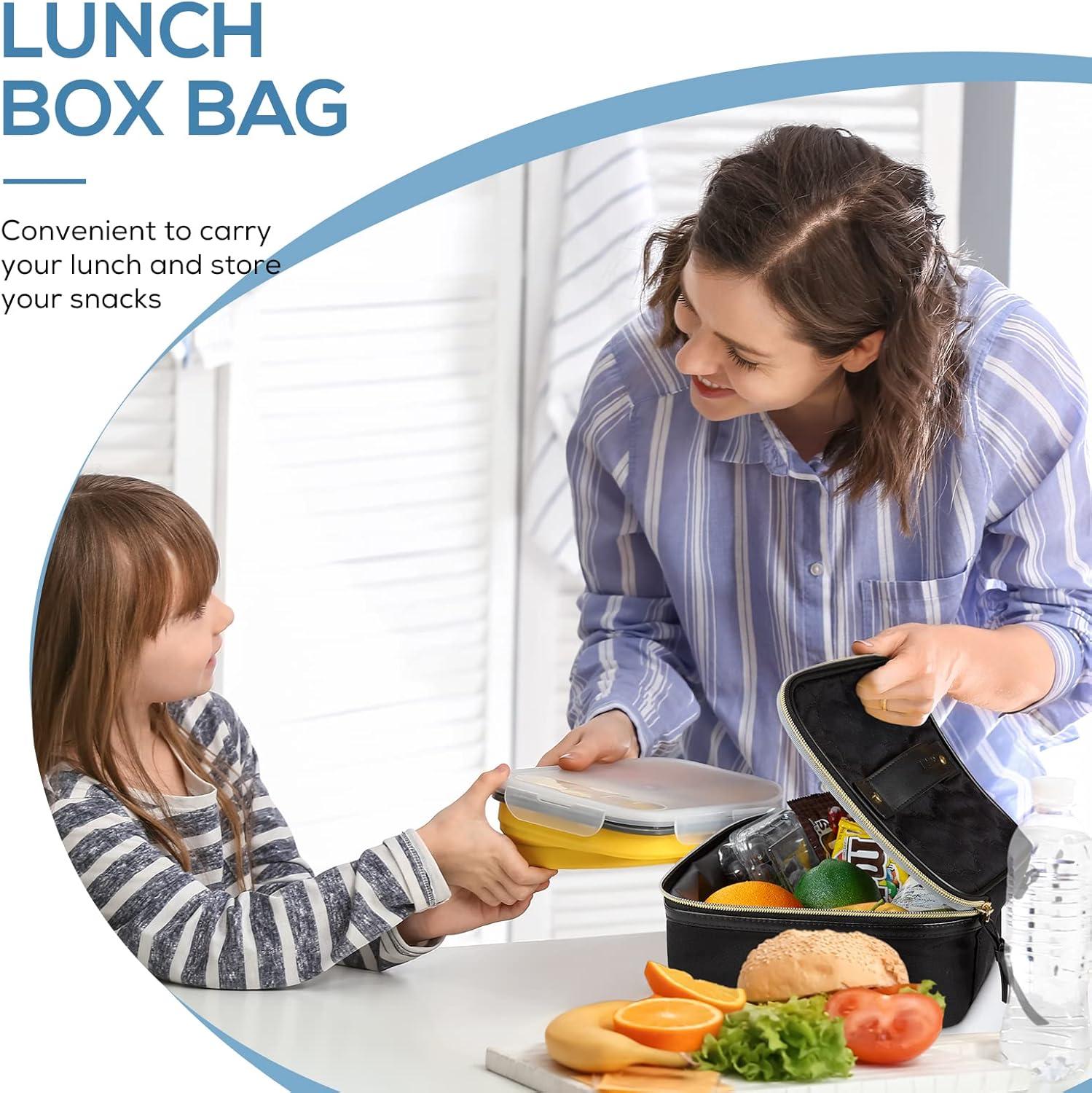 imageTOURIT Lunch Bag Women Insulated Portable Food Containers Small Lunch Box for Office Work PicnicBlack