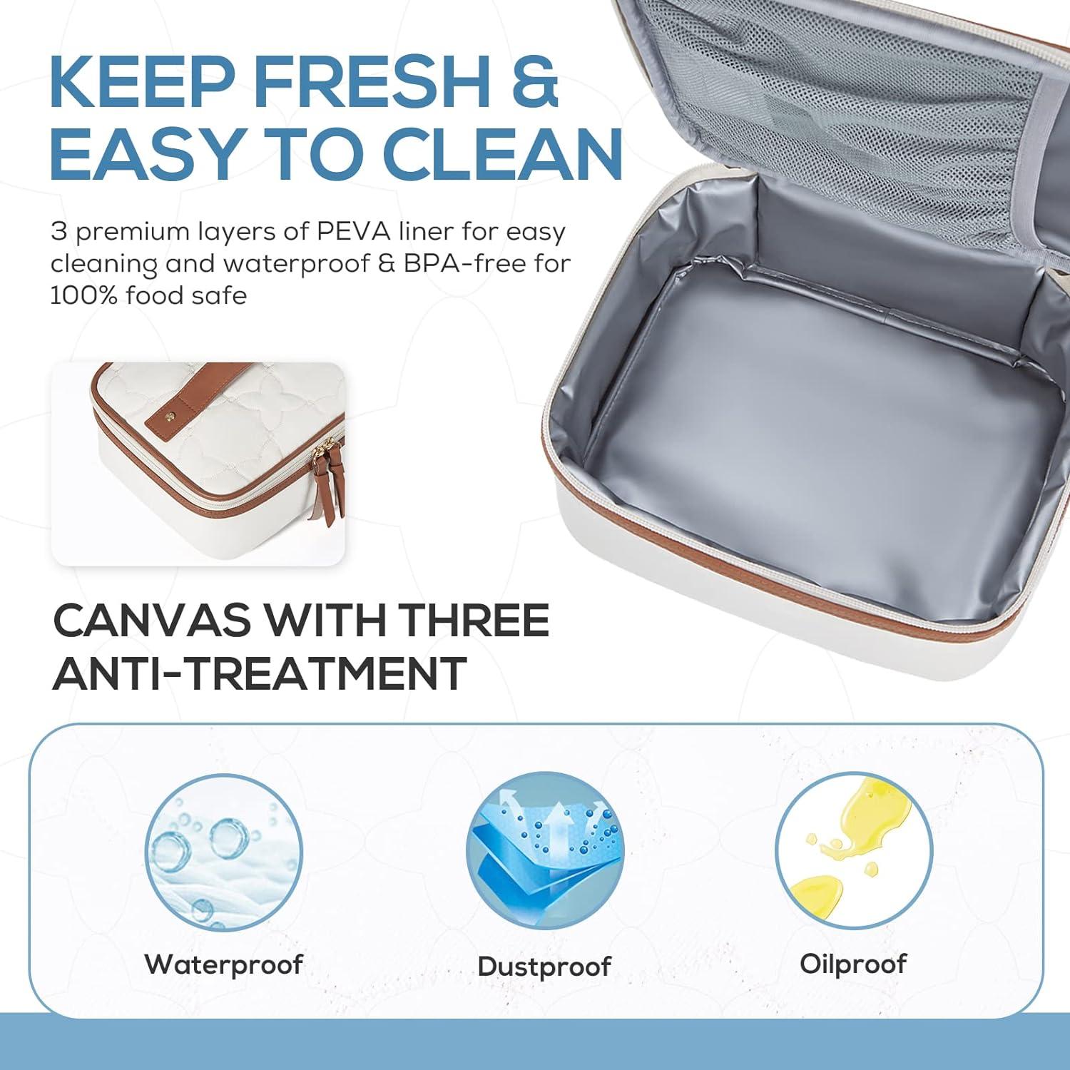 imageTOURIT Lunch Bag Women Insulated Portable Food Containers Small Lunch Box for Office Work PicnicBrownBeige