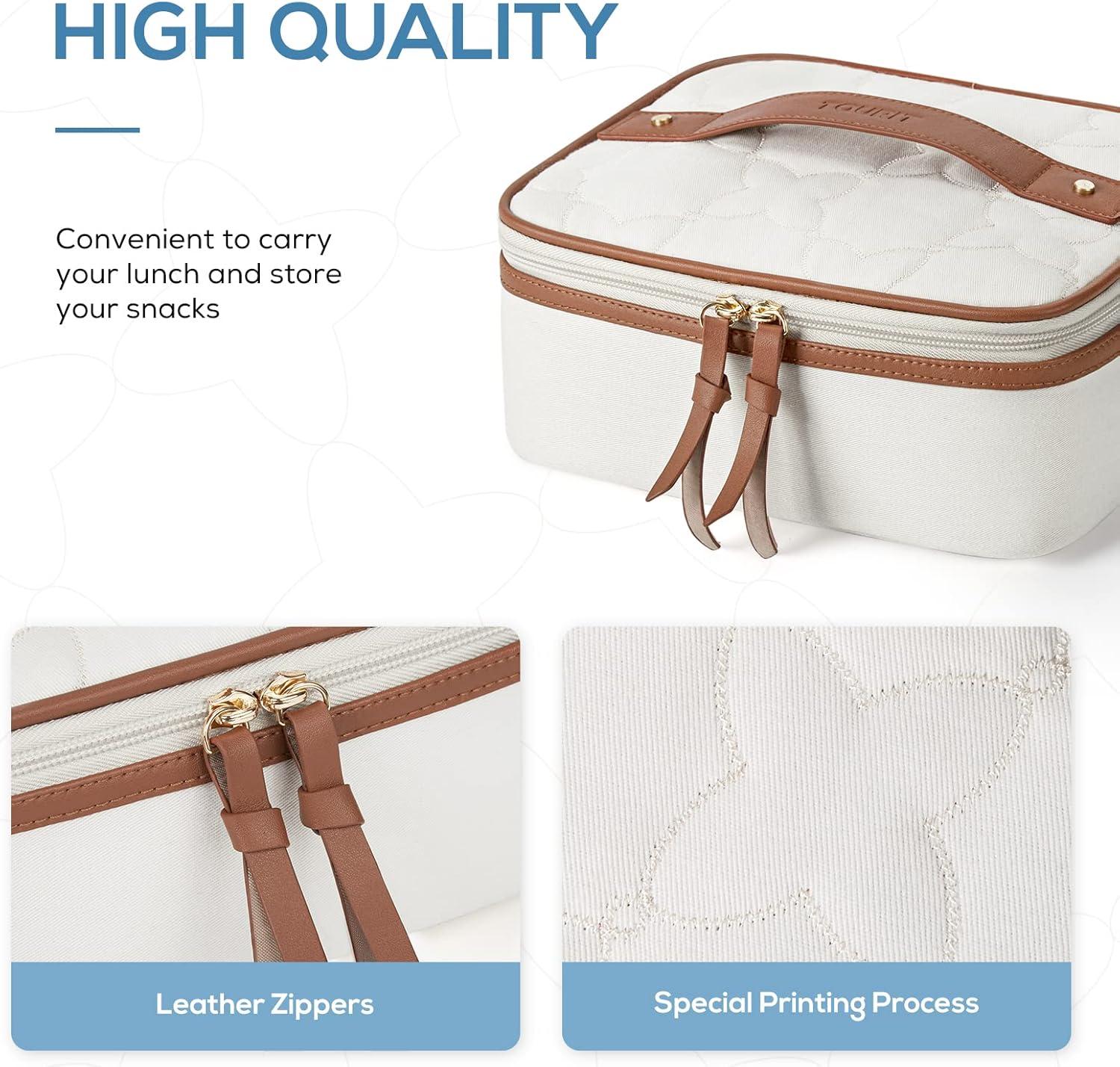 imageTOURIT Lunch Bag Women Insulated Portable Food Containers Small Lunch Box for Office Work PicnicBrownBeige