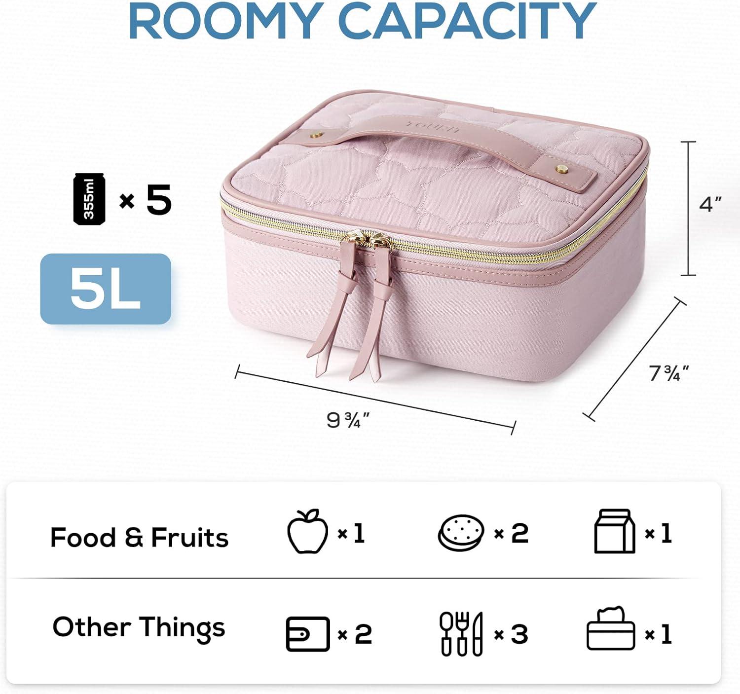 imageTOURIT Lunch Bag Women Insulated Portable Food Containers Small Lunch Box for Office Work PicnicPink