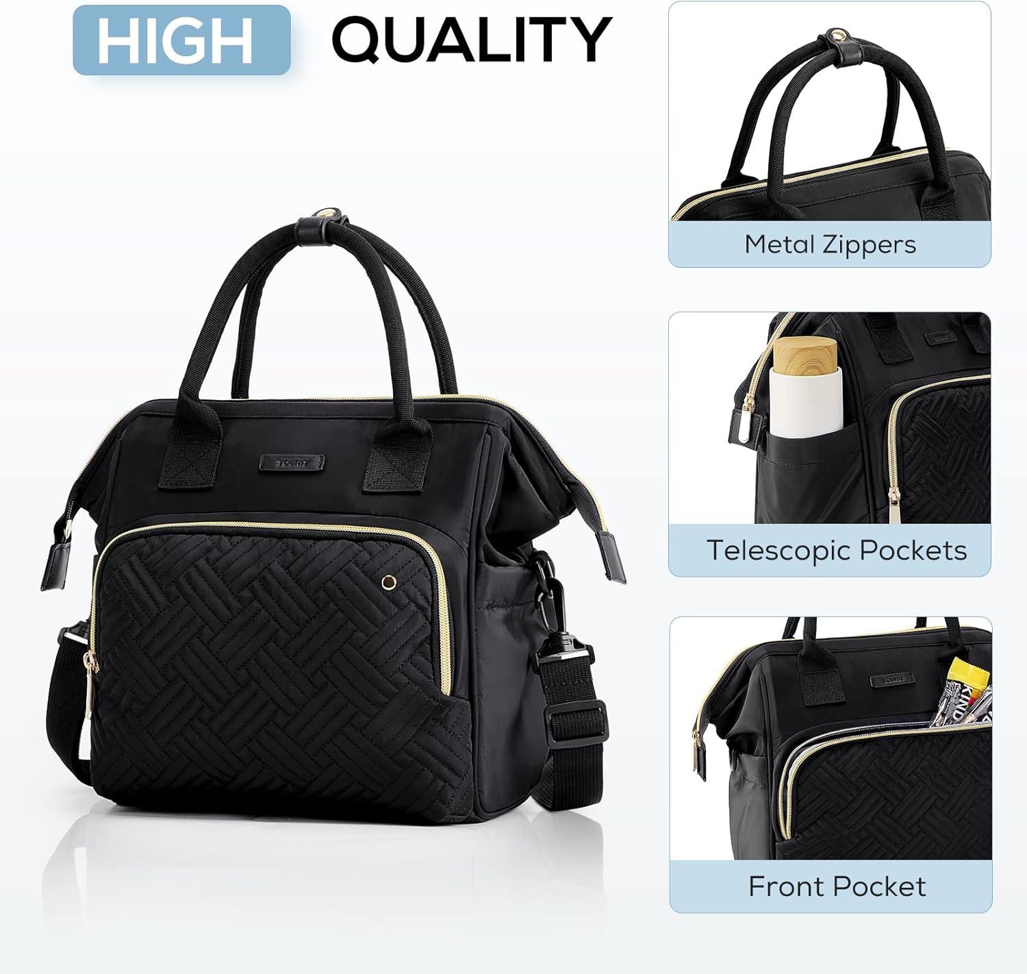 imageTOURIT Lunch Bag Women Large Insulated Lunch Box Portable Cooler Tote for Women Men Work Picnic BlackBlack