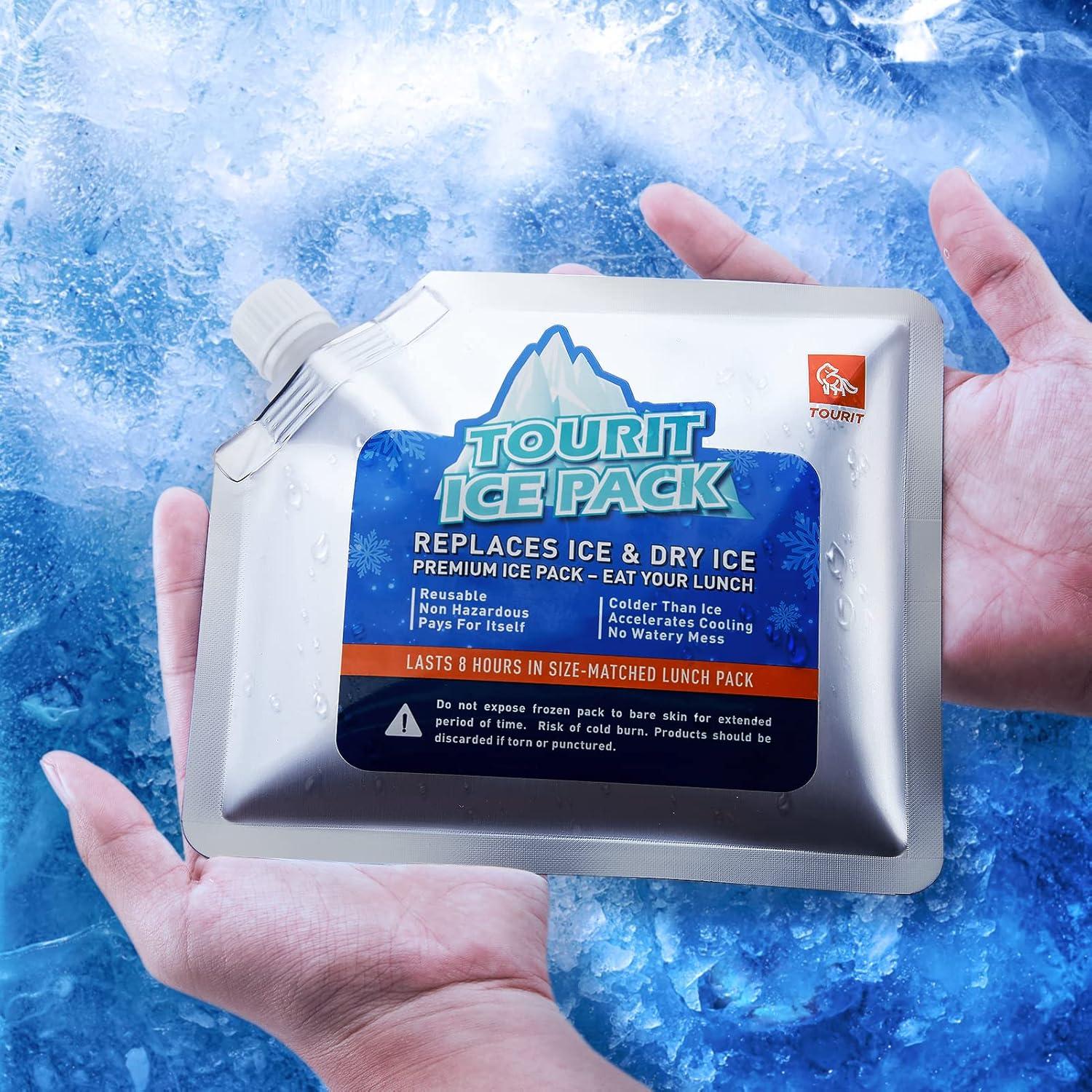 imageTOURIT Reusable Ice Pack for Coolers Long Lasting Cooler Ice Packs for Cooler Bag Lunch BagsBoxes Cooler Backpacks Freezer Packs for Coolers01 5 Pack Lunch Box Size