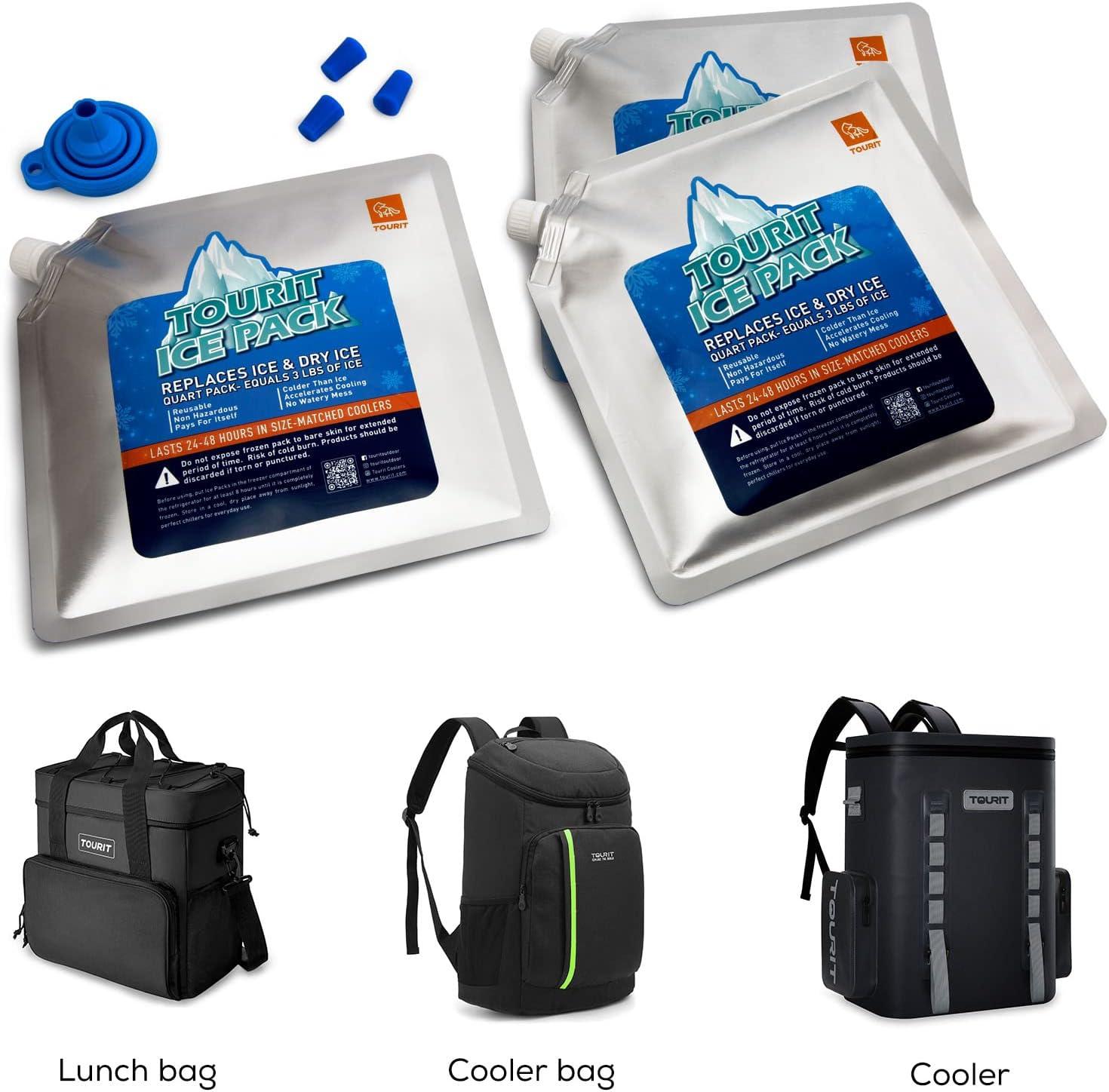 imageTOURIT Reusable Ice Pack for Coolers Long Lasting Cooler Ice Packs for Cooler Bag Lunch BagsBoxes Cooler Backpacks Freezer Packs for Coolers03 3 Pack Normal Size