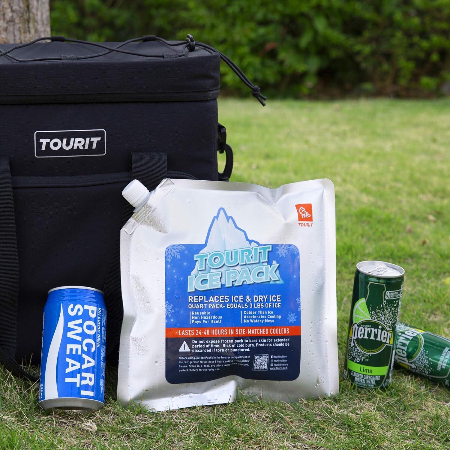 imageTOURIT Reusable Ice Pack for Coolers Long Lasting Cooler Ice Packs for Cooler Bag Lunch BagsBoxes Cooler Backpacks Freezer Packs for Coolers03 3 Pack Normal Size