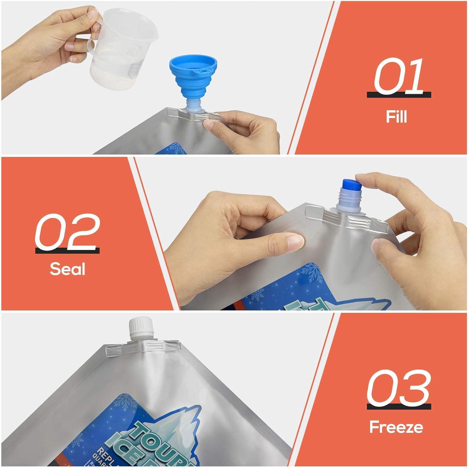 imageTOURIT Reusable Ice Pack for Coolers Long Lasting Cooler Ice Packs for Cooler Bag Lunch BagsBoxes Cooler Backpacks Freezer Packs for Coolers03 3 Pack Normal Size