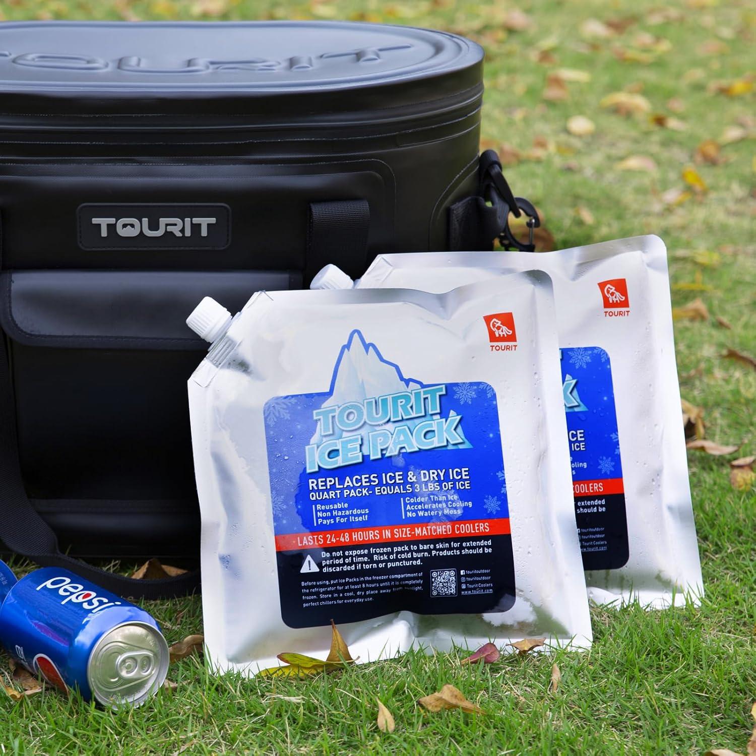 imageTOURIT Reusable Ice Pack for Coolers Long Lasting Cooler Ice Packs for Cooler Bag Lunch BagsBoxes Cooler Backpacks Freezer Packs for Coolers04 4 Pack Normal Size