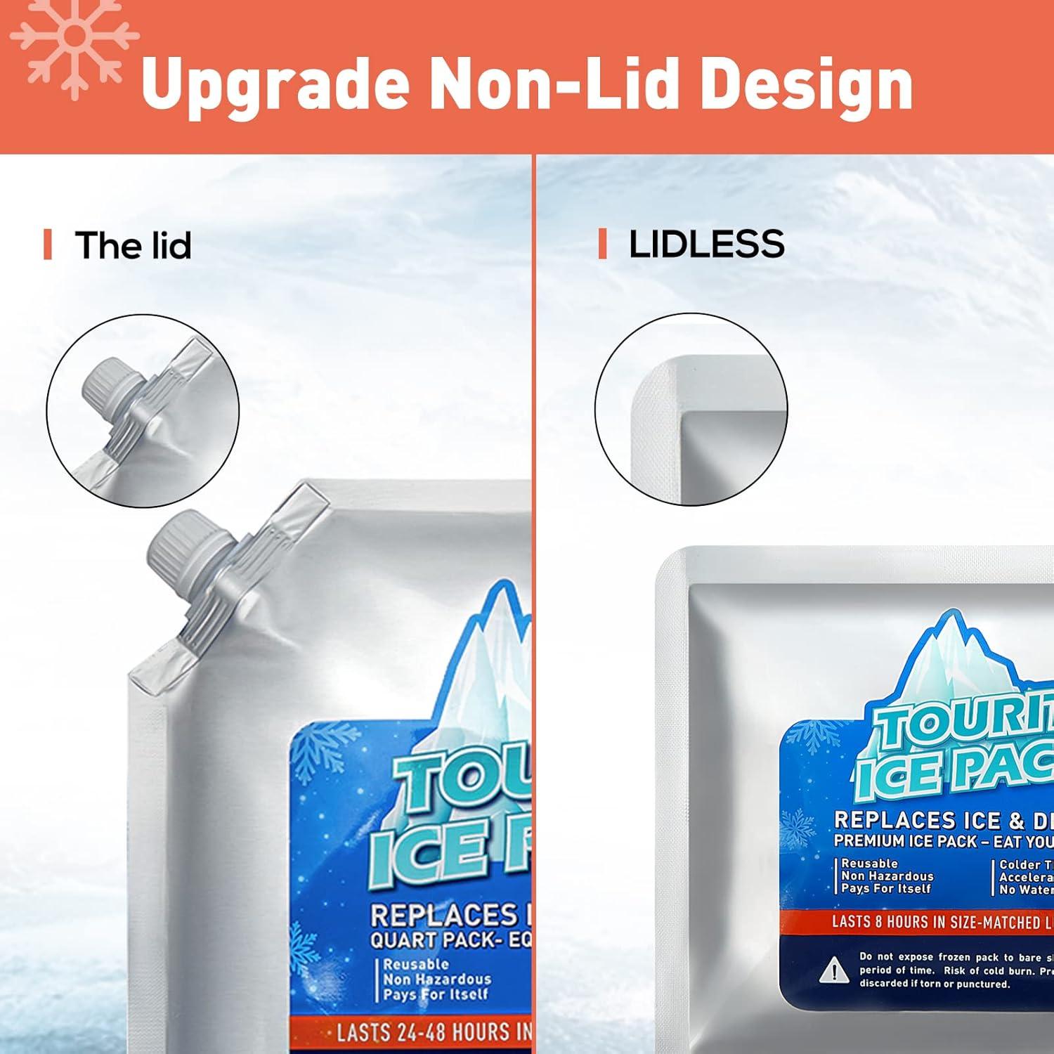 imageTOURIT Reusable Ice Pack for Coolers Long Lasting Cooler Ice Packs for Cooler Bag Lunch BagsBoxes Cooler Backpacks Freezer Packs for Coolers4 Pack Lunch Size NonLid