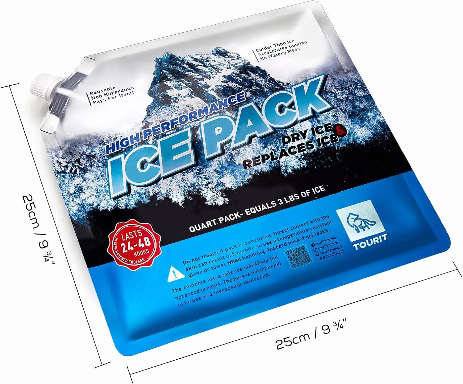 imageTOURIT Reusable Ice Packs for Coolers Long Lasting Cold Freezer Packs for Cooler Bag Lunch BagsLunch Boxes Cooler Backpacks