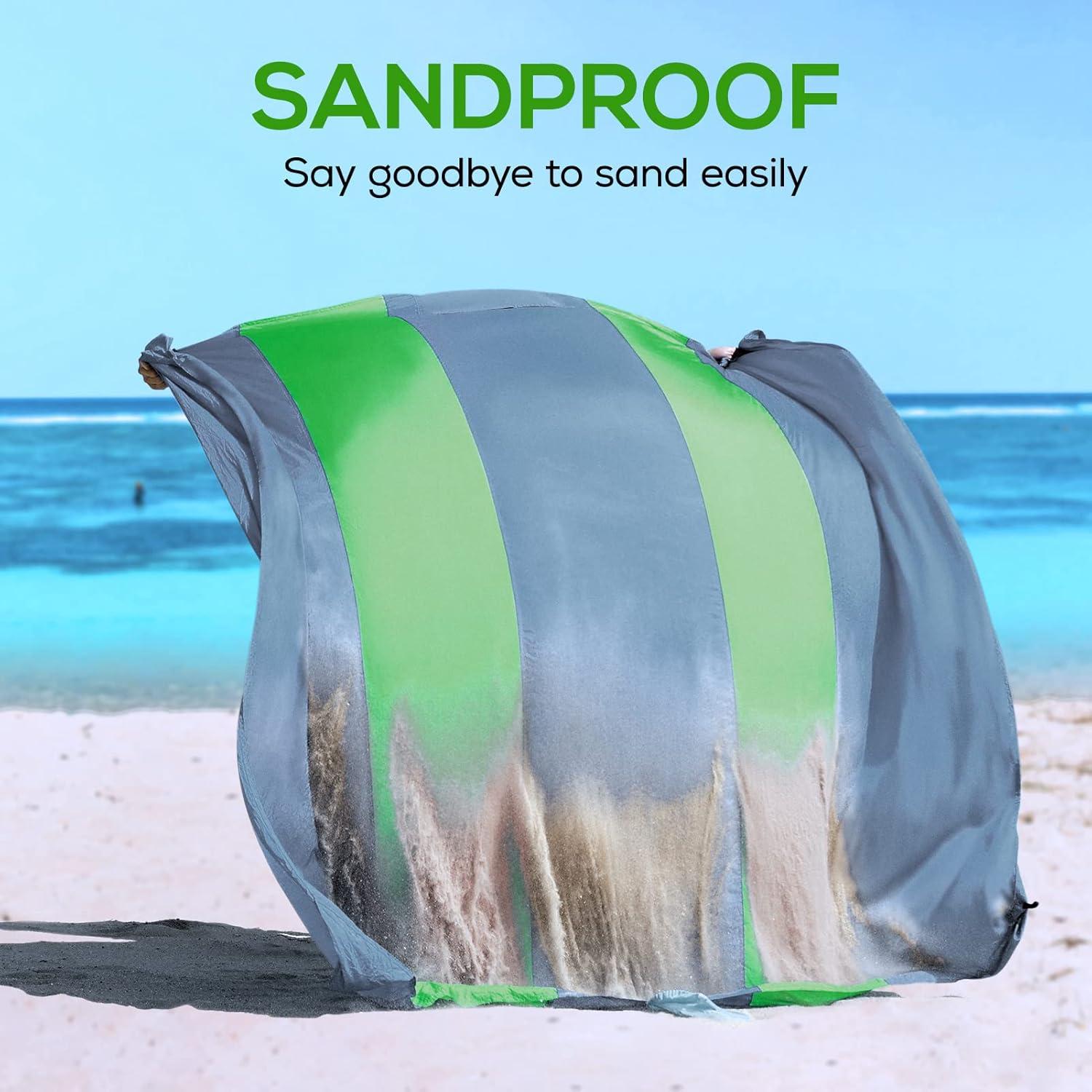 imageTOURIT Sandproof Beach Blanket Waterproof Beach Mat 122quotx110quot Oversized for 48 Adults