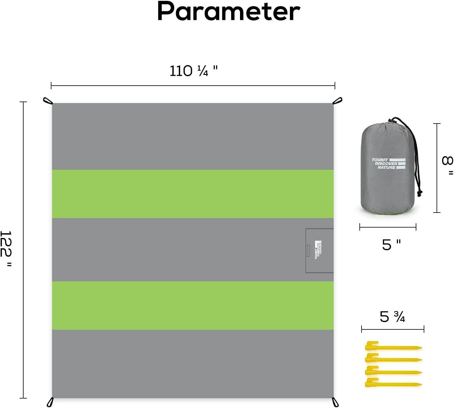 imageTOURIT Sandproof Beach Blanket Waterproof Beach Mat 122quotx110quot Oversized for 48 Adults