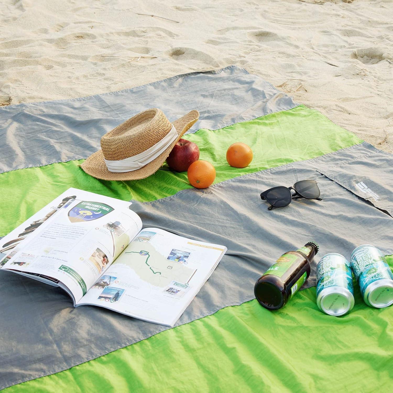 imageTOURIT Sandproof Beach Blanket Waterproof Beach Mat 122quotx110quot Oversized for 48 Adults