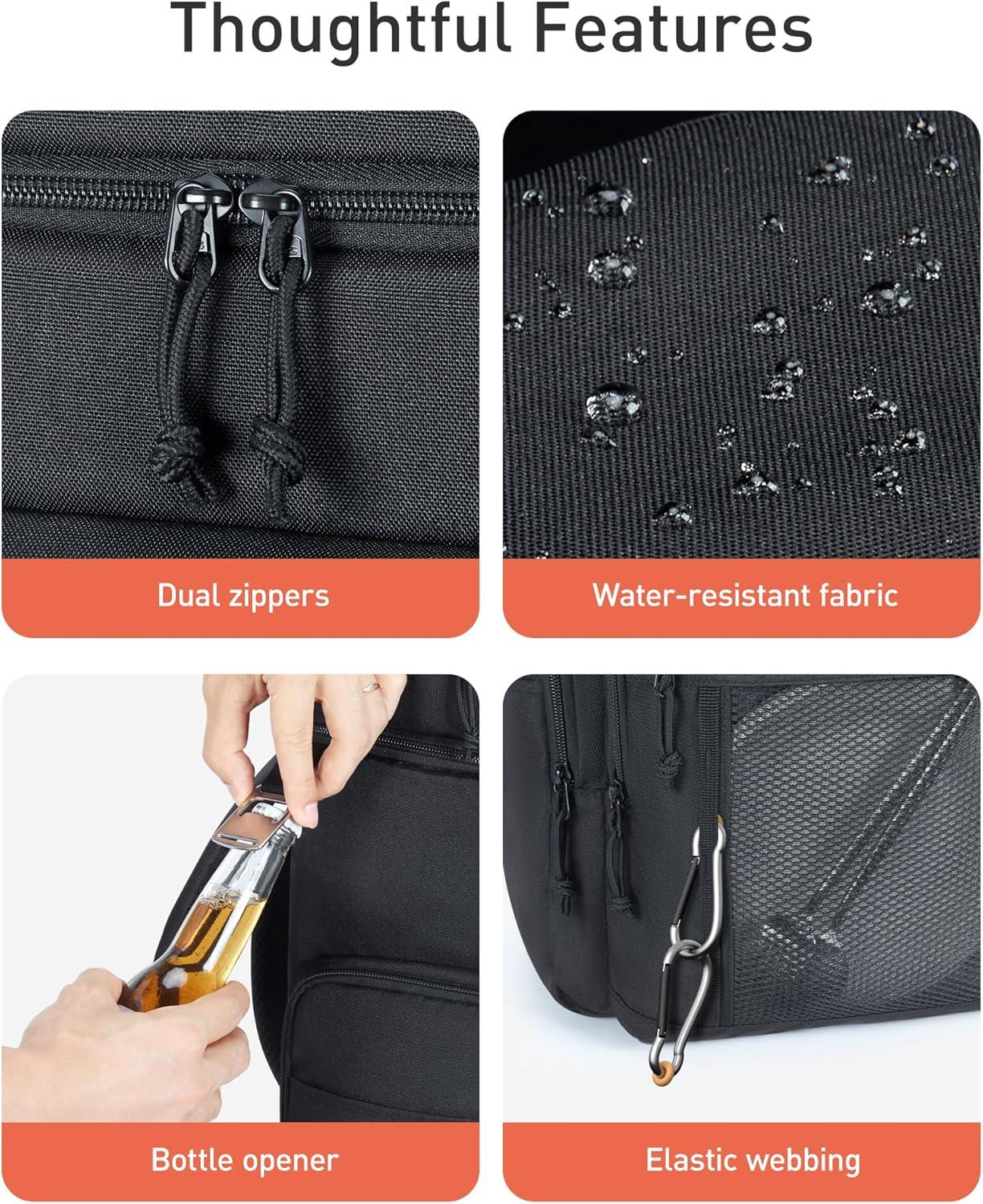 imageTOURIT Waterproof Cooler Backpack 30 Cans Insulated Leakproof Portable Cooler Bag Beach Travel Camping Picnic HikingPink