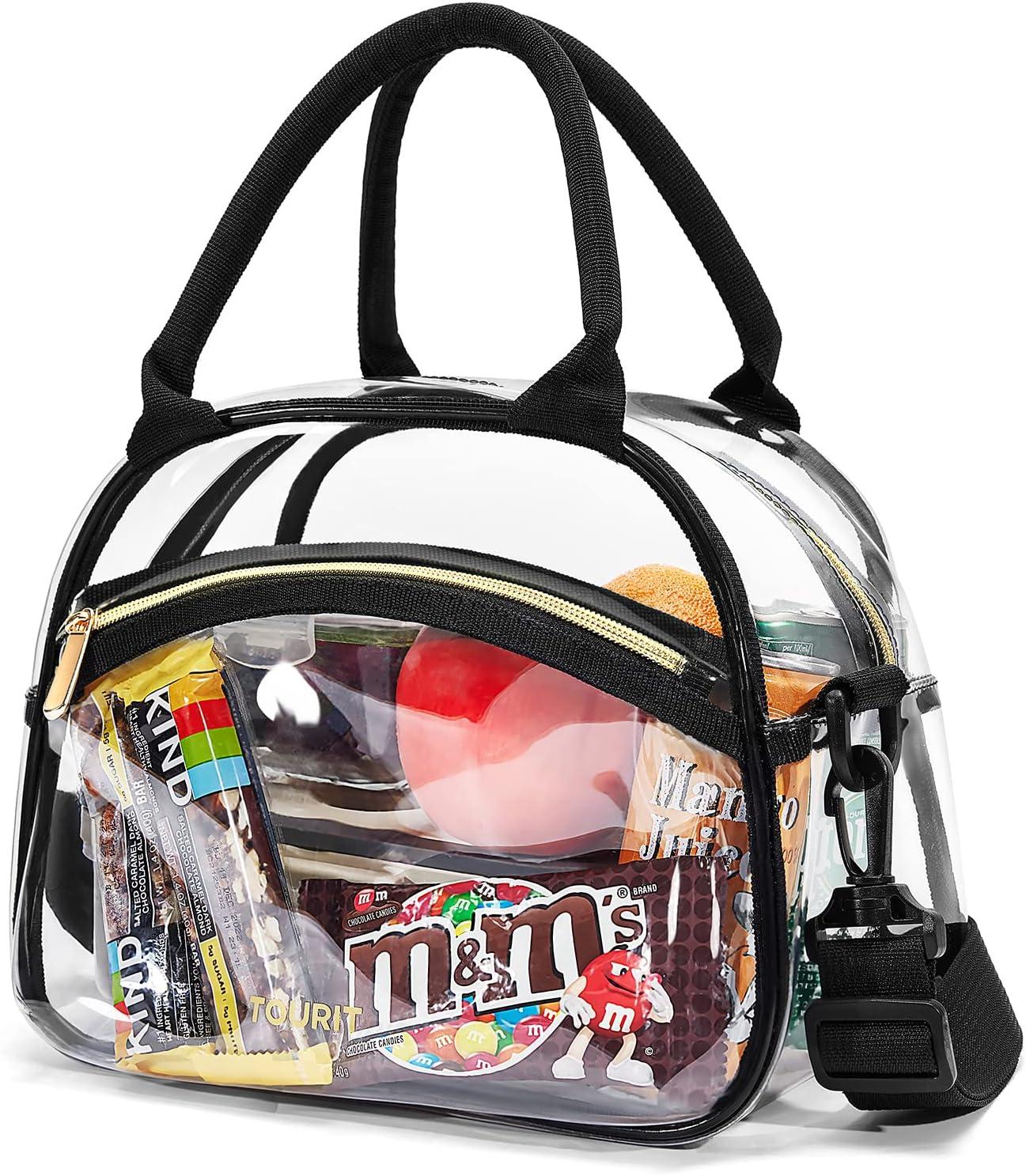 imageTOURIT Womens Insulated Lunch Bag Thermal Reusable Tote for Work Picnic Beige01Clear Black