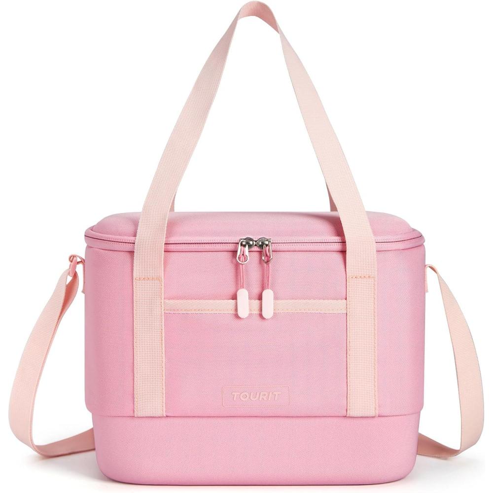 imageTOURIT 12L Carry Out Soft Cooler Insulated Travel Bag Lunch Cooler for Outdoor Camping Picnic TravelPink