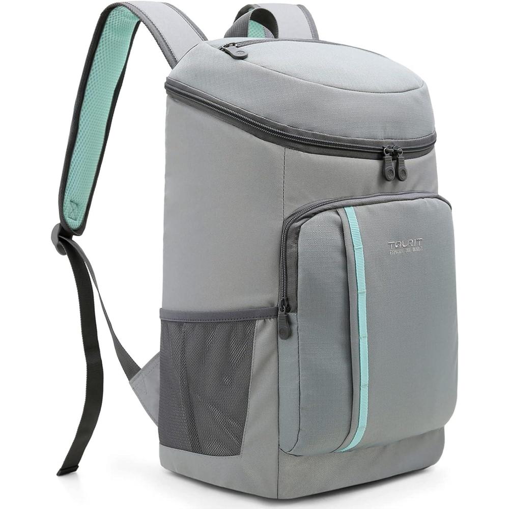 imageTOURIT Cooler Backpack 30 Cans Lightweight Insulated Backpack Cooler LeakProof for Men and WomenGrey
