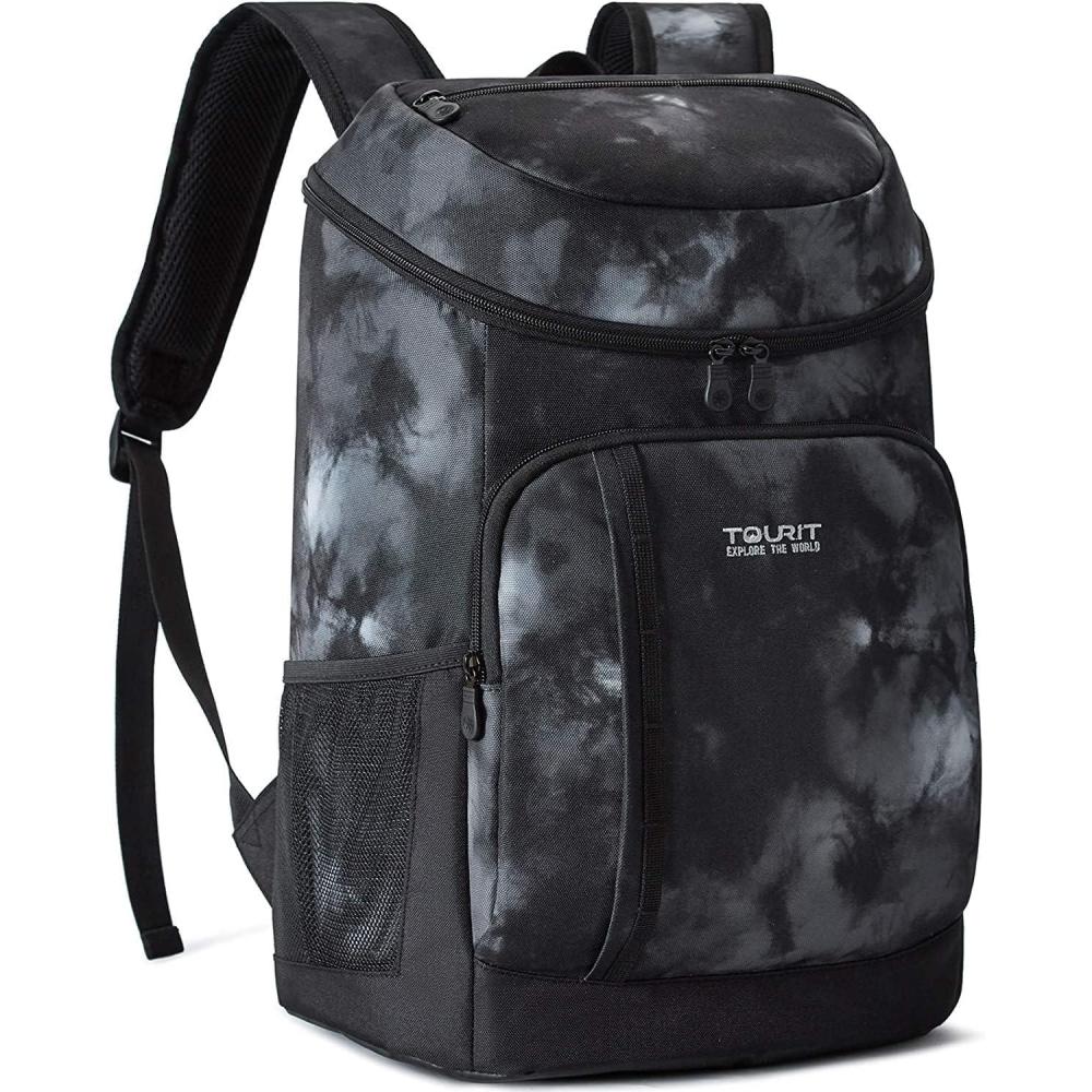 imageTOURIT Cooler Backpack 30 Cans Lightweight Insulated Backpack Cooler LeakProof for Men and WomenTieDyed Black