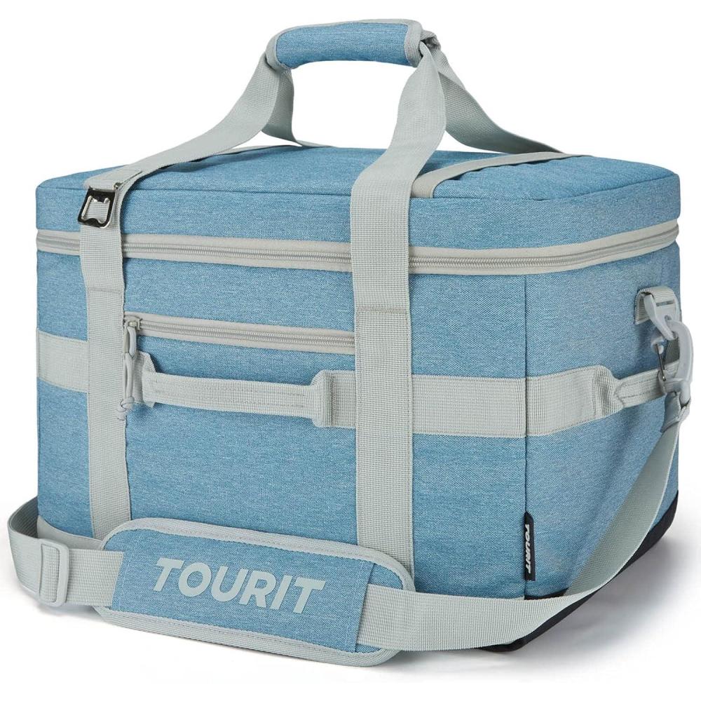 imageTOURIT Cooler Bag 4860 Cans Insulated Soft Cooler Large Collapsible Cooler Bag 3240L Lunch Coolers for Picnic Beach Work Trip03Light Blue