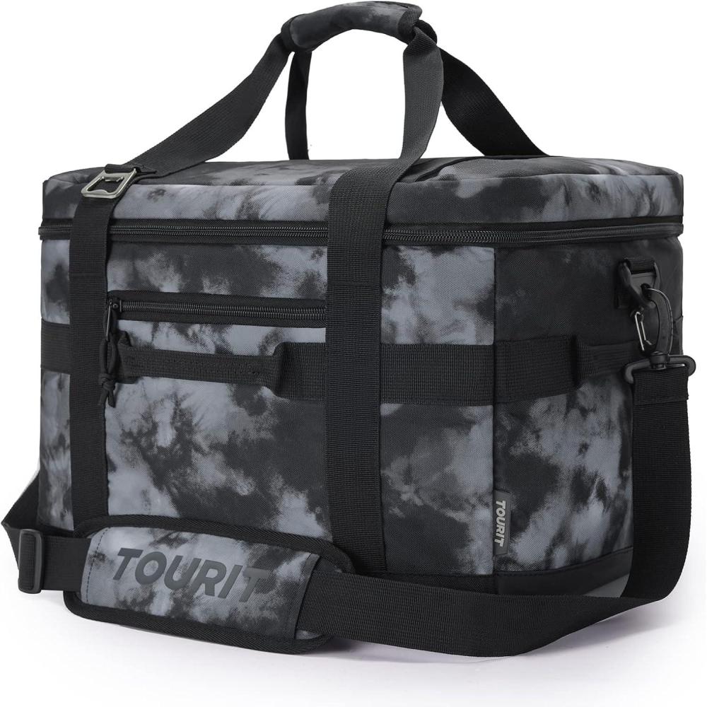 imageTOURIT Cooler Bag 4860 Cans Insulated Soft Cooler Large Collapsible Cooler Bag 3240L Lunch Coolers for Picnic Beach Work Trip04Tiedyed Black