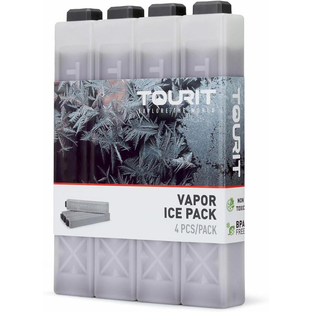 imageTOURIT Ice Packs for Coolers Reusable Long Lasting Freezer Packs for Lunch BagsBoxes Cooler BackpackGray