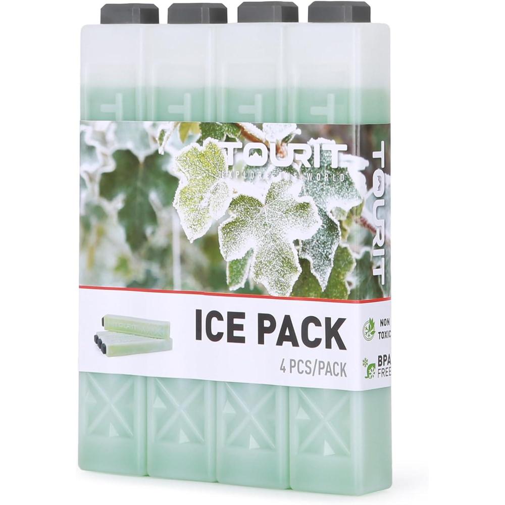 imageTOURIT Ice Packs for Coolers Reusable Long Lasting Freezer Packs for Lunch BagsBoxes Cooler BackpackGreen