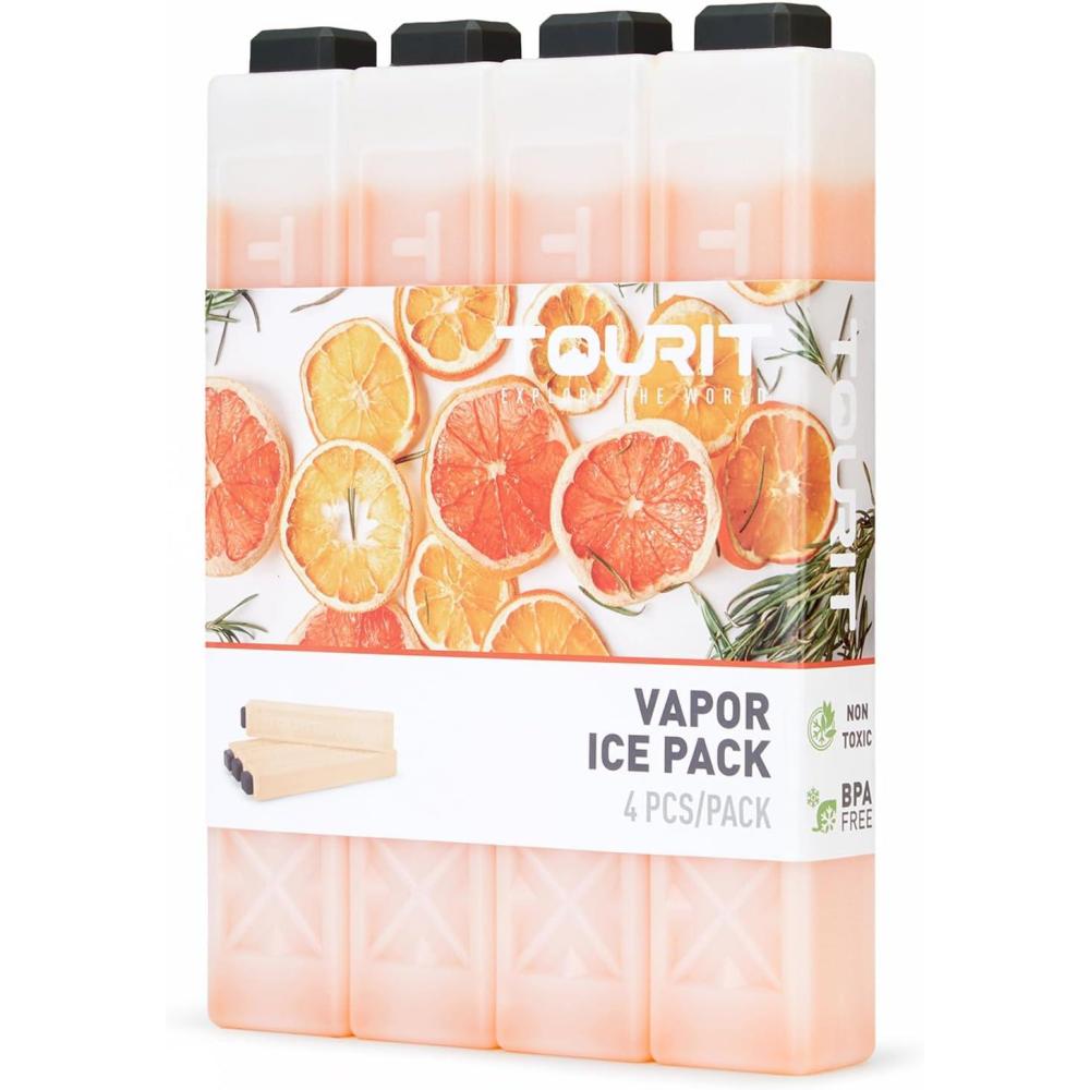 imageTOURIT Ice Packs for Coolers Reusable Long Lasting Freezer Packs for Lunch BagsBoxes Cooler BackpackLime