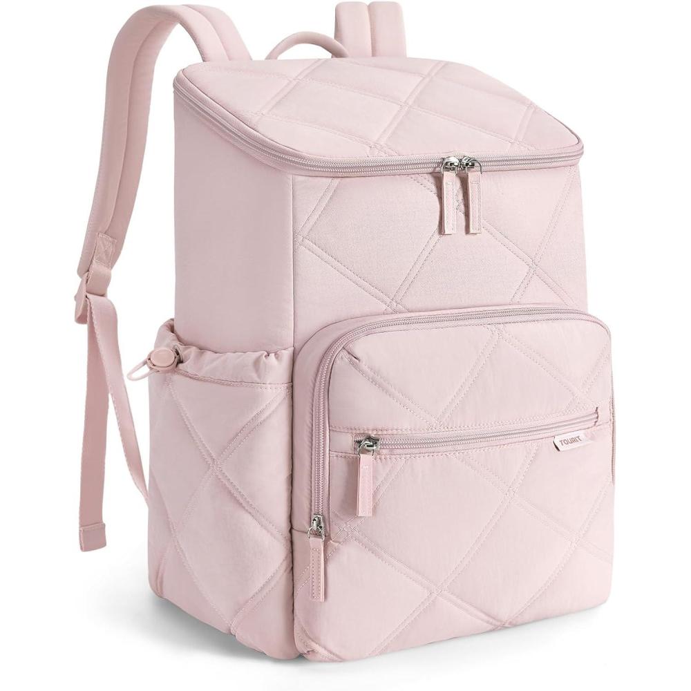 imageTOURIT Insulated Backpack Cooler 30 Cans Waterproof Leakproof Soft Cooler Bag Beach Travel Picnic CampingPink