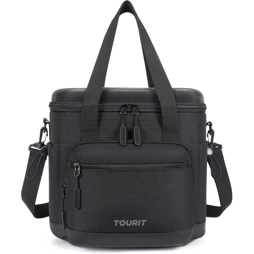 imageTOURIT Insulated Cooler Bag 20 Cans Soft Portable Leakproof Lunch Cooler Beach Travel Picnic CampingBlack