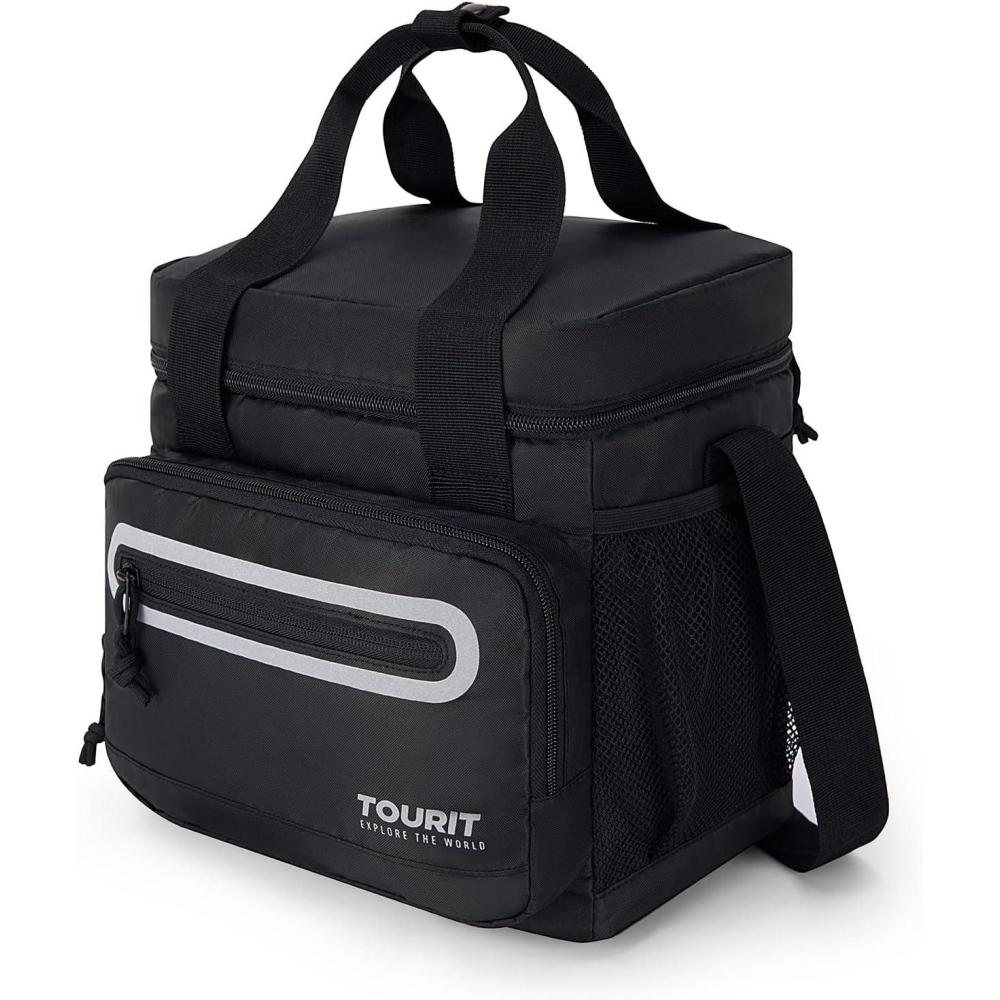 imageTOURIT Large Lunch Bag 14L Insulated Lunch Box Lunch Cooler for Men Women Work BlackBlack