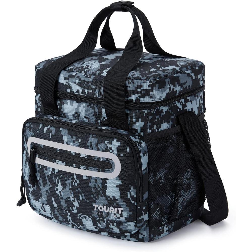 imageTOURIT Large Lunch Bag 14L Insulated Lunch Box Lunch Cooler for Men Women Work BlackCamo