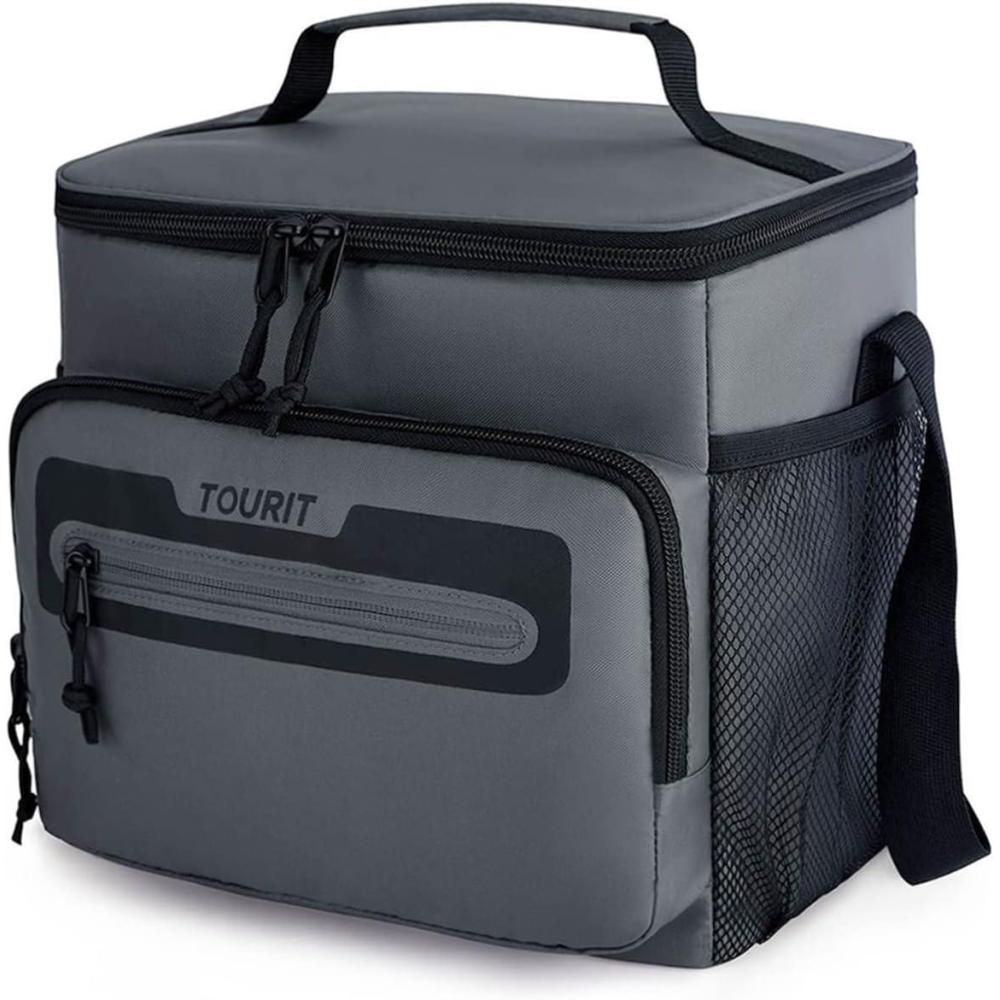 imageTOURIT Large Lunch Bag 14L Insulated Lunch Box Lunch Cooler for Men Women Work BlackYDark Gray