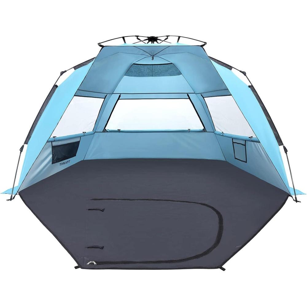 imageTOURIT Large Pop Up Beach Tent 34 Person Waterproof Instant Sun Shelter with UV Protection for Outdoor Family Beach Hiking Fishing